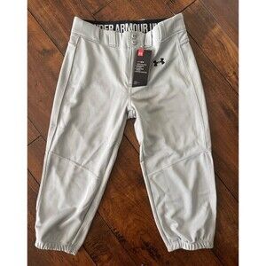 Under Armour Heat Gear Youth Large Girls Softball Pants Gray NEW